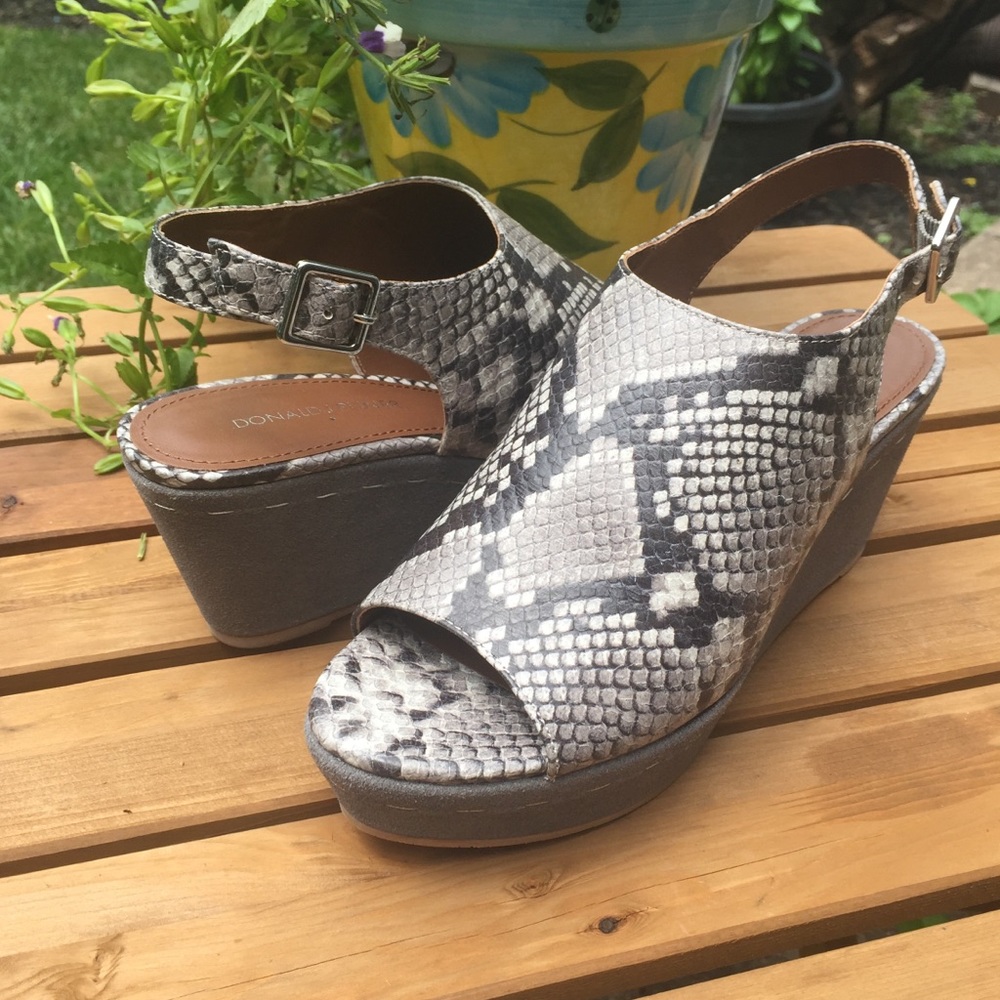 Donald J Pliner Snake Print Wedge Sandals, 8.5M